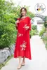 Robes de fête Style chinois Hanfu Summer 2024 Robe brodée ethnique Broidered Zen Long Elegant Fashion Stand Collar Vêtements