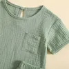 Kleidungsstücke Cotton Leinen lässige Baby Jungen Mädchen Sommer-Outfit