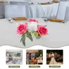 Candlers Holdertick Garland Table de mariage table maîtresse de couronnes de fleur de fleur Floral pour piliers couronnes