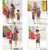 Familjsmatchande kläder sommar cool mode Beautif Brown Dress Drop Delivery Baby Kids Maternity Clothing Dh8gy