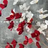 Dekorative Blüten verdorrte 3-abgegossene Akazienblätter Hochzeitshalle Dekorationsleitungen Blumenreihen Hochhanges Material Arrangements