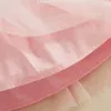 女の子のドレス長袖のベビードレスプリンセスレース人形の首輪葉レイヤーレイヤーチュールヘム幼児服スプリングカジュアル幼児