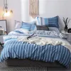 Bedding Sets 3 Piece Quilted Coverlet Set Blue Geometric Includes 1 Duvet Cover With Pillowcases No Comforter