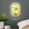 Lampe murale plante fleur pot créatif décoration rond du salon LED chambre hydroponique murale