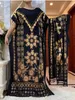 Etniska kläder 2024 African Lady Party Dress med tofsar Lång Slve Cotton Loose Gold Stamping Maxi Islam Women Abaya Cover Hands Long Dress T240510