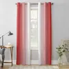 Curtain Red And White Gradient Outdoor For Garden Patio Drapes Bedroom Living Room Kitchen Bathroom Window