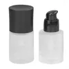Förvaringsflaskor 10 st vit frostad glas lotion pump flaska svart mössa tom grädde burk kosmetisk förpackning