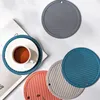 Table Mats Round Silicone Mat Cup Food Grade Placemat Non-slip Heat-resistant Pad Kitchen Accessories Gadgets