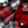 Dog Apparel Summer Small Pet Puppy Plaid T Shirt Lapel Coat Cat Jacket Clothes Costume Shirts Red XS/S/M/L Size