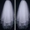 Heiße Tüll weiße Elfenbein Drei -Schicht -Brautschleier hoher Qualität einfacher kurzer Ellbogenlänge weiche Hochzeitsschleierzubehör für Bräute 206p