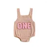 Rompers One Outfit Baby Girl Boy First 1st Birthday Summer Strap Embroidery Bubble Romper Cute Year Old Gifts Clothing