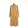 Casual Dresses 2024 Women Spring And Summer Jacquard Striped Resort Style Long-sleeved Shirt Dress