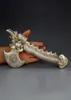 China Folk Feng Shui Pure Silver Dragon Axe Penjing Defense Antique Collection5497997