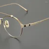 Lunettes de soleil Frames Double Beam Ultra-Light Eyeglasse japonais Titane fait à la main