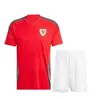 2024 25 Maillots de football de Pays de Galles Bale Wilson Allen Ramsey World National Team Cup Rodon Vokes Home Football Shirt Short Sleeve Adult Uniforms Fans Player Player Version