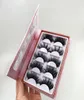 Whole Natural 5D Mink Eyelashes 5pairs Lashes Book Pink Marble Package with 25mm 3D Mink Eyelashes1811814