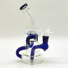 8 Inch Green Glass Water Pipe Bong Dabber Rig Recycler Pipes Bongs Smoke Pipes 14.4mm Female Joint with Regular Bowl&Banger US Warehouse