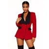 Veste de costume de blazer noir rouge