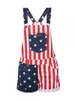 Men's Pants Summer American Flag Jumpsuits Star Printed Women's Jeans Overalls Casual Light Weight Surpender Shorts Trousers