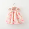 Robes de fille (0-3 ans) Robe de bébé Coton Coton Broidered Flower Bow Princess For Kids Murffon Beach Strap