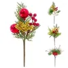 Декоративные цветы клубничные искусственные рождественские сосновые ветви с красными ягодными деревами