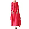 Casual Dresses Long Dress For Women Loose Large Size Sleeve O-Neck Wedding Party Midi Solid Young