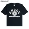 Футболки дизайнеров высокого класса Rhude для усадьбы Sunset Horse Print High Street Fashion Mens and Womens Cotton Cottom Forte Fort