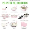 Ensembles d'ustensiaux de cuisine Grip Soft Healthy Ceramic antiadhésif 23 pièces Pots de cuisine et casseroles de sauce à frire