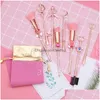 Макияж кисти Sailor Moon Brush Magical Girl 8pcs Set Rose Gold Cardcaptor Sakura Cosmetic с милой розовой сумкой для макияжа Der Del Dhr1p