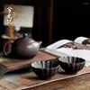 Teaware Set | Purple Pottery Jumping Knife Tea Cup Ceramics Pure Handmade Large Master Purple Sand Single Kungfu Set