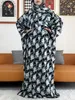 Etniska kläder Ny muslimsk bomull Abaya för kvinnor Ramadan Bön Dubai Turkiet Mellanöstern Femme Robe Floral Loose African Dress Scarfs Joint T240510