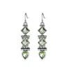 New Green Quartz Long Paragraphe Chandelier Boucles d'oreilles Luckyshine rétro Silver Geométriques Boucles d'oreilles Bijoux de mode de mode pour femmes4569329