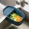 Kitchen Storage Plastic Vegetable Drain Basket Reusable Easy To Clean Large Capacity Food Rack Multipurpose Sink