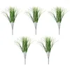 Fleurs décoratives pas d'arrosage plantes réalistes Artificial Grass Flower Arrangements pour la décoration intérieure Ensemble de 5 7 branches branche