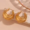 Hoop Ohrringe Spleiß Schlangenleder glatt hohle wasserdichte 18K Gold Plated Damen 316L Edelstahlschmuck