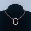 Luxury Pendant Necklace Designer Crystal Letter Lock Geometry Charm Necklace 18K Gold 925 Silver Plated Chain Necklace for Women Män unisex Fashion Jewelry Gift