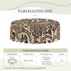 Table Cloth Brown Paisley Floral Texture Tablecloth Round Waterproof Boho Bohemian Flowers Style Cover For Banquet 60 Inch