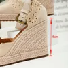 McCklle Women Wedge Sandals pusta platforma zamknięta stóp Sandały Sandałów Women Gruby podeszwa klamra letnie buty 240430