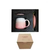 Mokken Fancity Simple Creative Cup Ceramic Mug Coffee with Cover Lepel Persoonlijkheidstrend Breakfast Gift Box