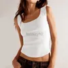 Women's T Shirt sexy Tees Spring/Summer New Women's Wear Slim Fit Y2K Top Wearing Solid Ribbed Tank Top 2024