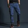 Pantaloni casual kaki di alta qualità per maschi tattici jogger camuffage pantaloni cargo con tasche a più tasche alla moda armamento nero soldato abiti da lavoro 240510