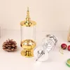 Party Supplies 1 PC Creative Wedding Candy Box Electroplating Gold en Silver Plastic Cilindrical Candle Holder