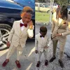 Ring Bearier Boy's Formeal Wear SmokingOs Châle Repel One Button Vêtements pour enfants pour le mariage Party Fête Kid