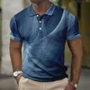 Herren Polos fein gestreifter gedruckter Herren -Polo -Hemd bequem und modisch Tennishemd Herren Sport atmungsaktives Polo -Shirt2405