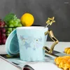 Muggar Creative Golden Star Coffee Cup Sweet Cups and Drinkware for Tea Christmas Mug Beer Par Gift Go