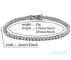 Braccialetti designer Silver Gold Chain Diamond Zircon Fashion Gioielli in acciaio inossidabile per uomini 3 mm 4 mm 5 mm Catene da 8 pollici da 8 pollici da 9 pollici da 9 pollici