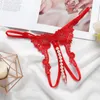 Wholesale woman embroidered open crotch pearl beading lady comfortable women G-string triangle short pants lady underwear Thong Panties Sexy Briefs underpants