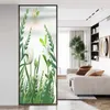 Adesivi della finestra Sun Blocking Privacy Glass Film Green Plant Pattern Porta Sticker Glassato Colla senza colla in collaborazione statica senza colla