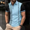 Polos maschile Design a strisce Polo Summer Mens Top Business Casual Babbole Shirt Shirt Shirt Fashion Golf Abbigliamento Salesl2405