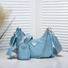 Diseñador de bolsas 2005 Hobo Nylon 3 piezas bolsas de bolsas de hombro bolsos de bolsas de venta de bolsos de mujer lienzo de cadena de calidad superior billetera de moda